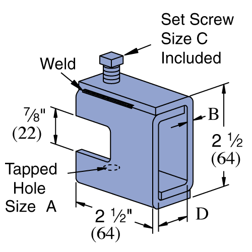 Unistrut P1653S - BEAM CLAMP (1-5/8" SERIES) - 3/4" HOLE SIZE