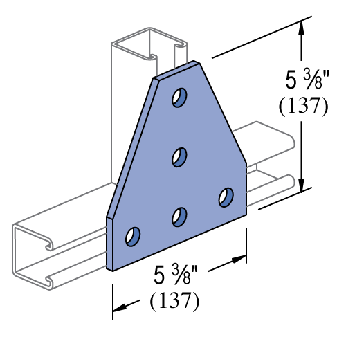 P1726 - 5 Hole, Flat Plate Fitting