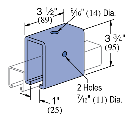Unistrut P1834A - Trolley Track Hanger / Joiner