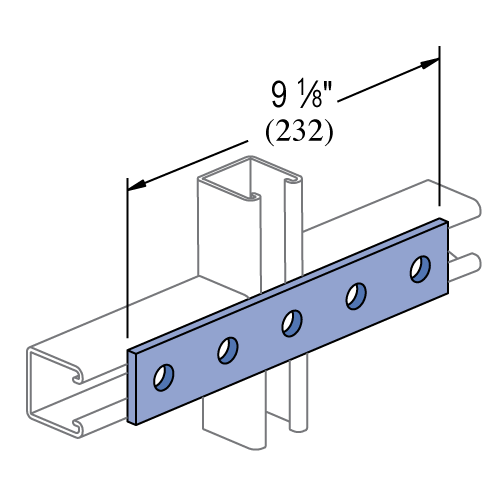 Unistrut P1941 - 5 Hole, Flat Plate Fitting