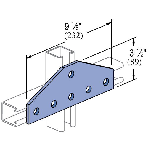 Unistrut P1953 - 6 Hole, Flat Plate Fitting