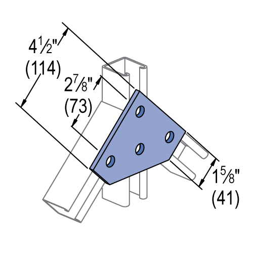 Unistrut P1962 - 4 Hole, Flat Plate Fitting