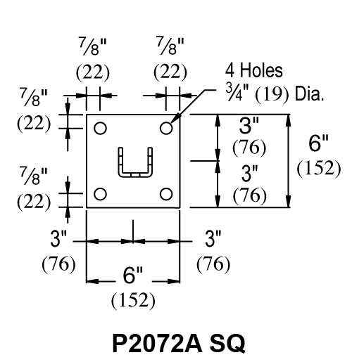 Unistrut P2072A & P2072A SQ - Post Base (1-5/8" Series)