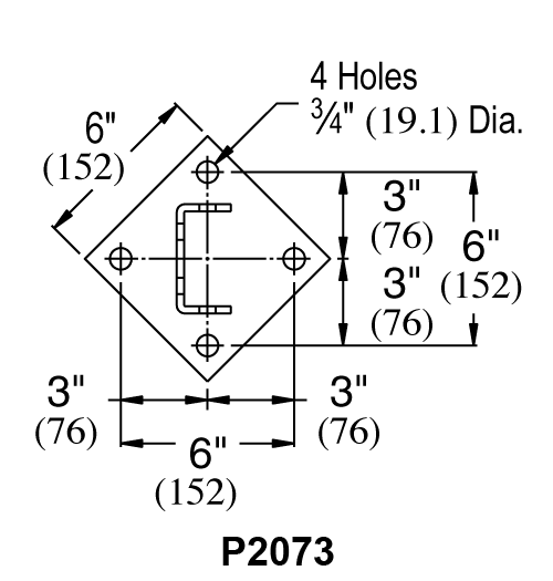 Unistrut P2073 & P2073 SQ - Post Base (1-5/8" Series)