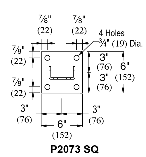 Unistrut P2073 & P2073 SQ - Post Base (1-5/8" Series)