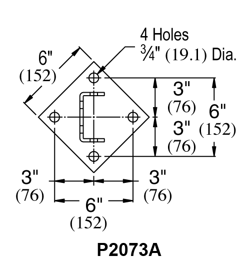 Unistrut P2073A & P2073A SQ - Post Base (1-5/8" Series)