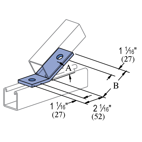 Unistrut P2101 - 30 DEG. - 2 HOLE, ANGULAR FITTING (1-5/8" SERIES)