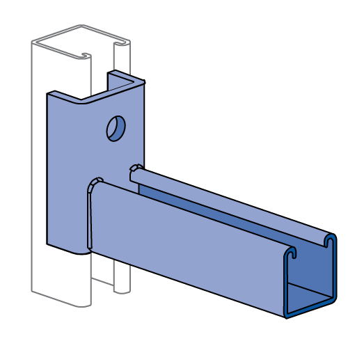 Unistrut P2231 & P2232 - 6" - 12" Bracket (slot up) (1-5/8" Series)