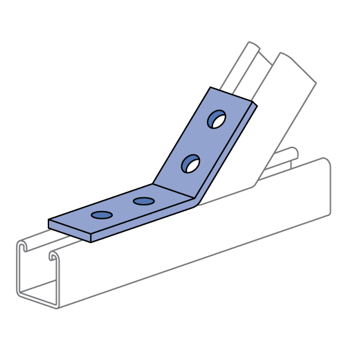 Unistrut P2265 - 4 HOLE, 45° OUTSIDE ANGLE FITTING