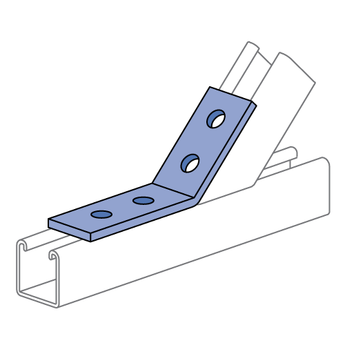 Unistrut P2260 - 4 HOLE, 7-1/2° OUTSIDE ANGLE FITTING (1-5/8" SERIES)