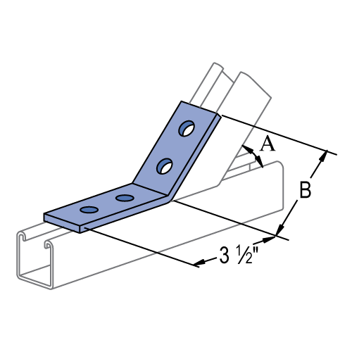 Unistrut P2260 - 4 HOLE, 7-1/2° OUTSIDE ANGLE FITTING (1-5/8" SERIES)