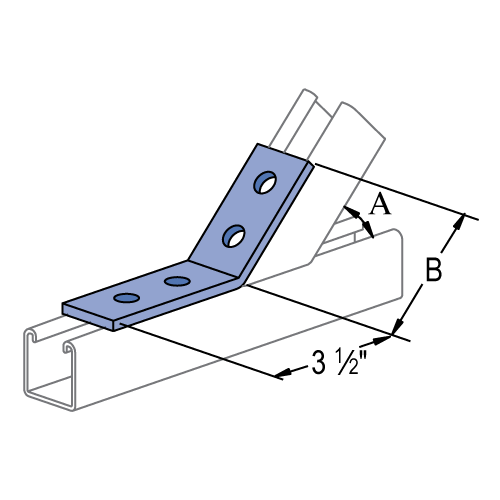 Unistrut P2265 - 4 HOLE, 45° OUTSIDE ANGLE FITTING