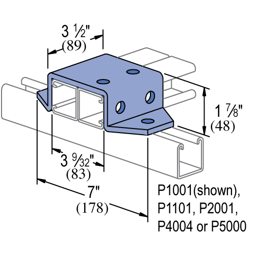 Unistrut P2328 - 8 Hole, "U" Shape Fitting