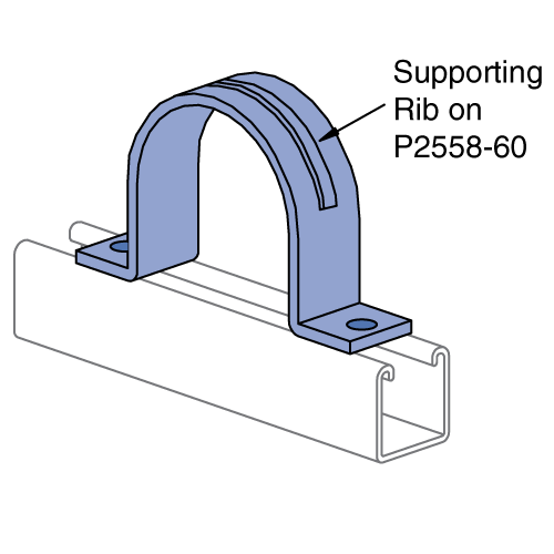 P2558 - 1/2" thru 6" Pipe Strap (Single Piece) (1-5/8" Series)