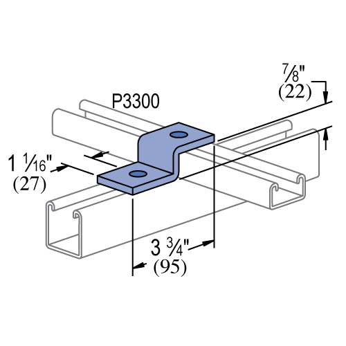 Unistrut P3345 - 2 Hole, "Z" Shape Fitting