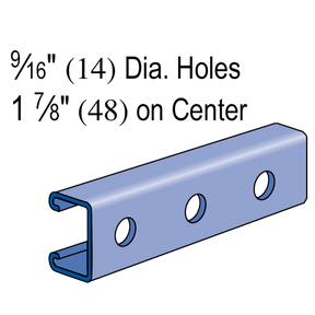 Unistrut P4100HS - 1-5/8" x 13/16", 14 Gauge Metal Framing Strut, Round Holes