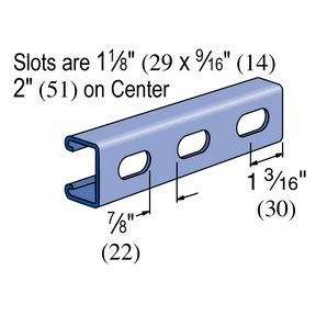 Unistrut P4100T - 1-5/8" x 13/16", 14 Gauge Metal Framing Strut, Slotted