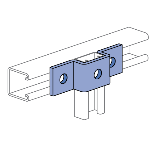 Unistrut P7047 - 3-Hole, "U" Shape Fitting (13/16" Series)