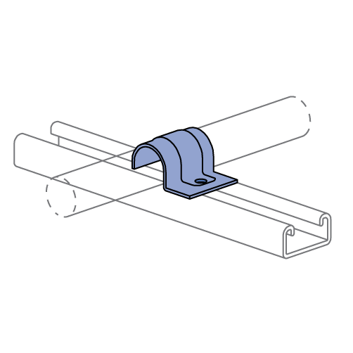 Unistrut P7008 thru P7020 - 1/4" thru 1" Tubing Clips (13/16" Series)