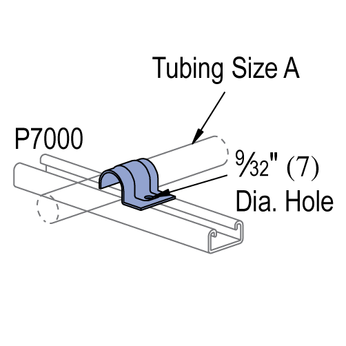 Unistrut P7008 thru P7020 - 1/4" thru 1" Tubing Clips (13/16" Series)