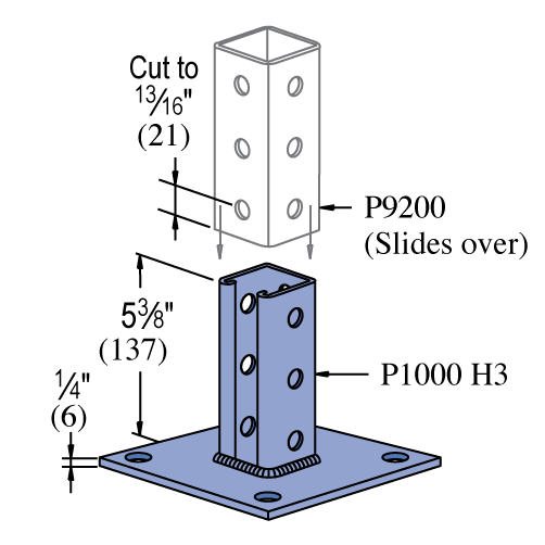 P9013 - Post Base (Telestrut)