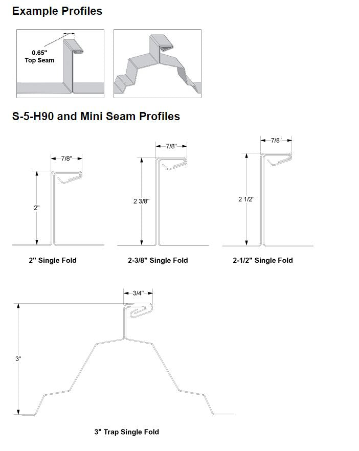 S-5! S-5-H90 Mini Attachment Clamps for Horizontal Seam Metal Roofs