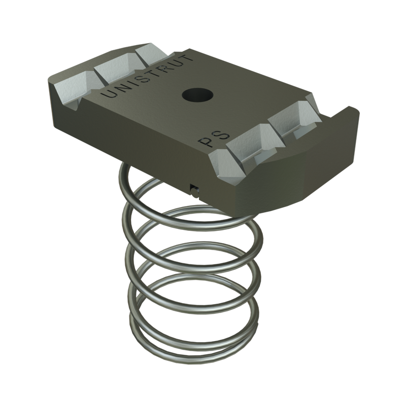 P1008 - 3/8''-16 CHANNEL NUTS W/SPRING (1-5/8