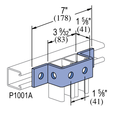 Unistrut P1043A - 6 Hole, 