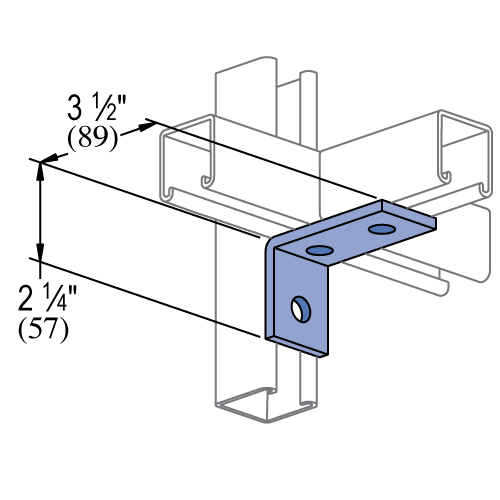 P1458 Unistrut P1458 - 3 Hole, 90° Fitting