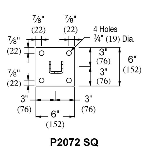P2072 & P2072 SQ - Post Base (1-5/8" Series)