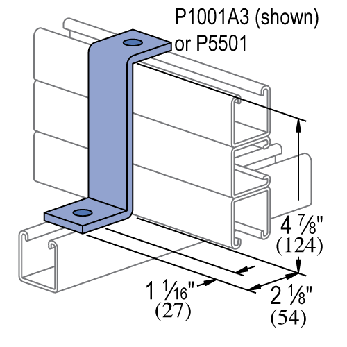 Unistrut P2469 - 2 Hole, "Z" Shape Fitting