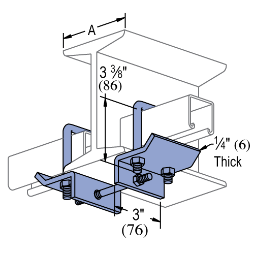 1-5/8 U-Bolt Beam Clamps For Unistrut / B-Line Channel – Steel, Heavy-Duty, 2-Pack Or More