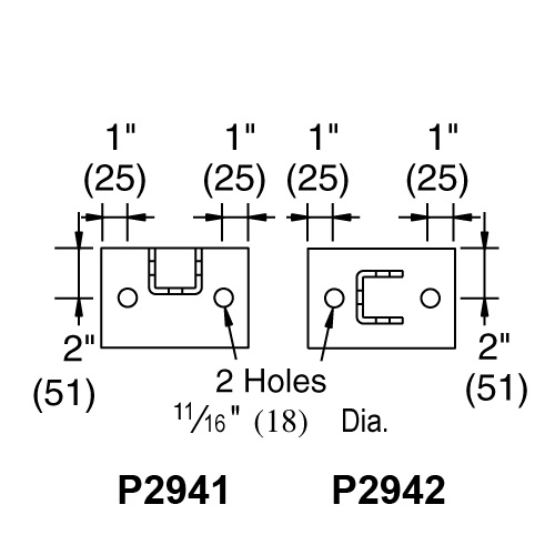 P2941 & P2942 - Post Base (1-5/8" Series)