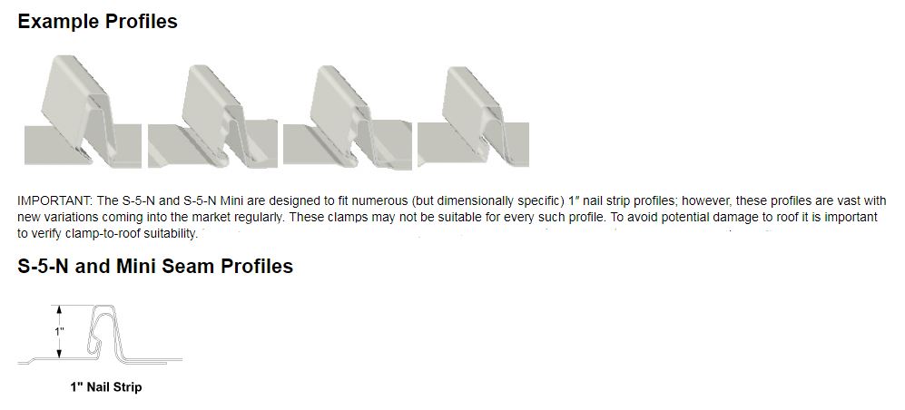 NEW S-5! S-5-N Mini Metal Roof Attachment Clamps for Nail Strip Profiles