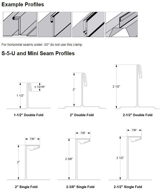 S-5! S-5-U Mini Universal Metal Roof Attachment Clamps